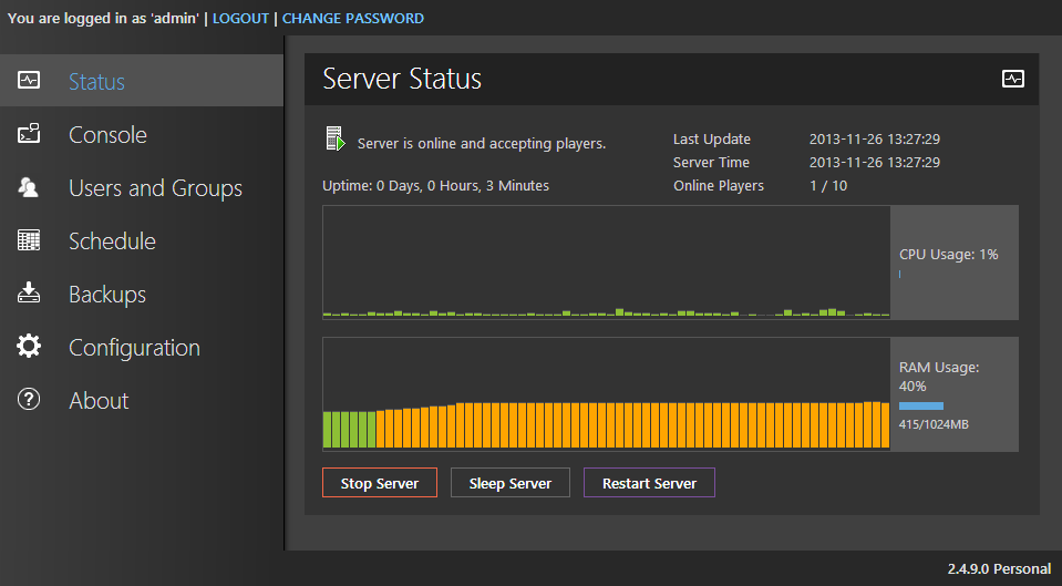 Mcmyadmin The Minecraft Web Admin Panel